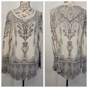 Be Vocal Ribbed Tee Women's Sz Medium Rhinestones Long Sleeve Cybergrunge Punk